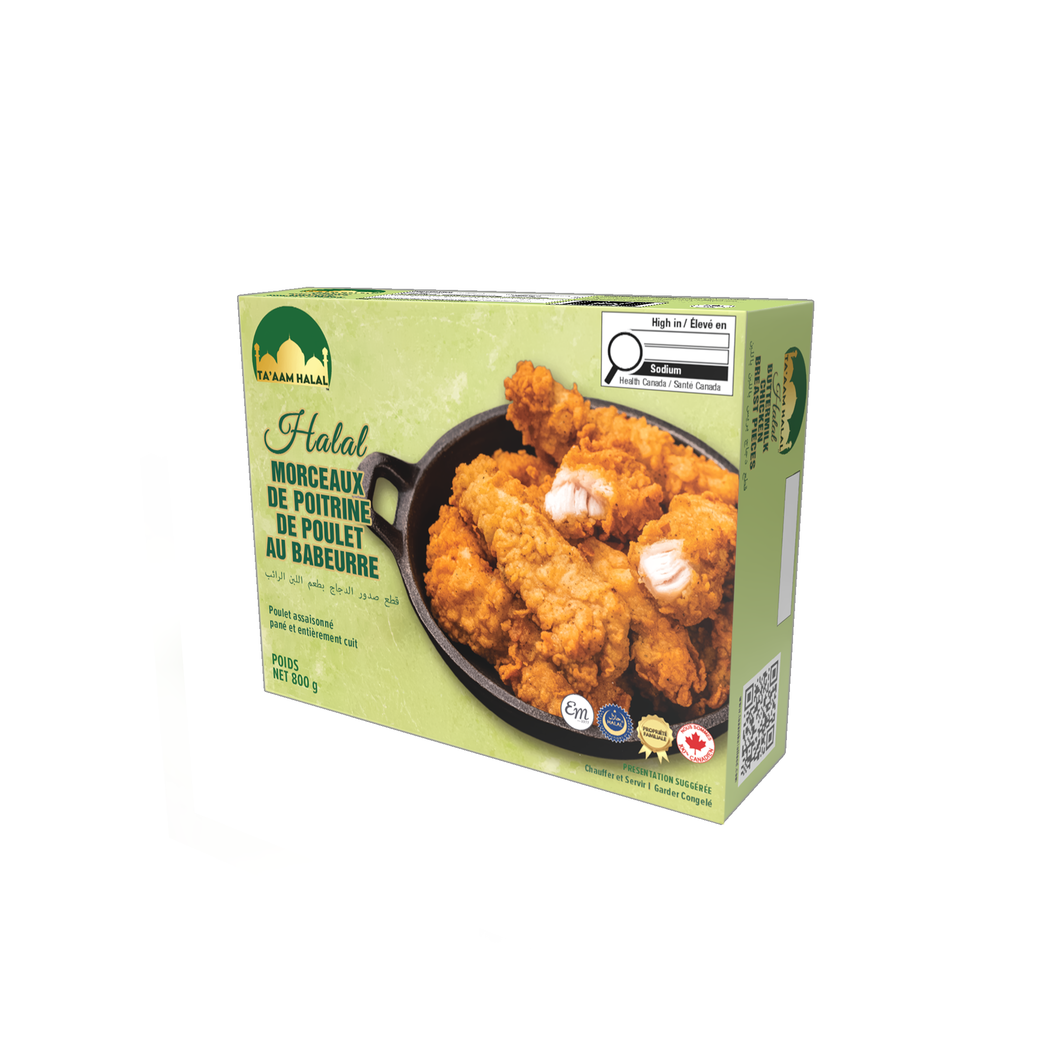 Ta’aam Halal Buttermilk Chicken Breast Pieces — left french