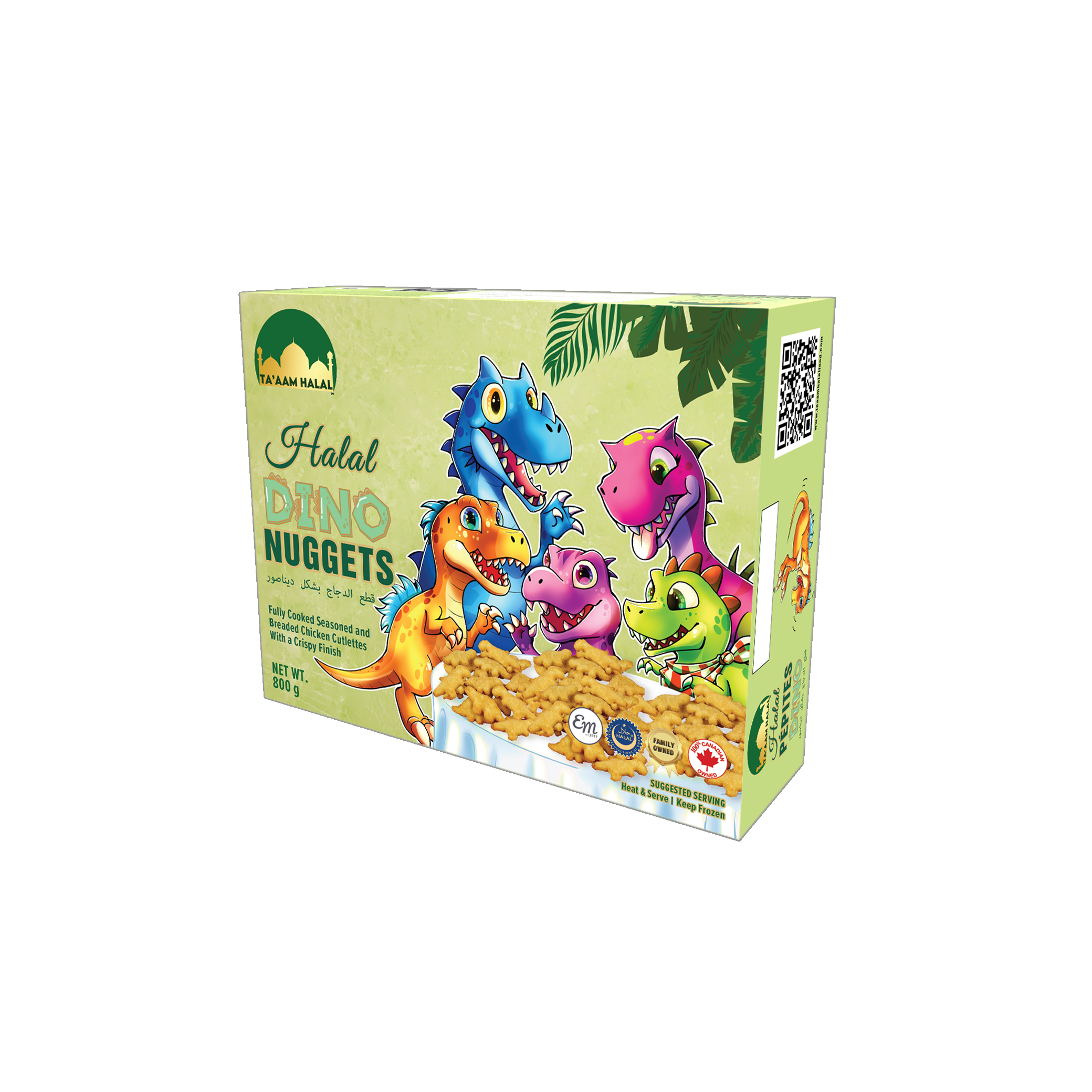 Ta’aam Halal Dino Chicken Nuggets — left french