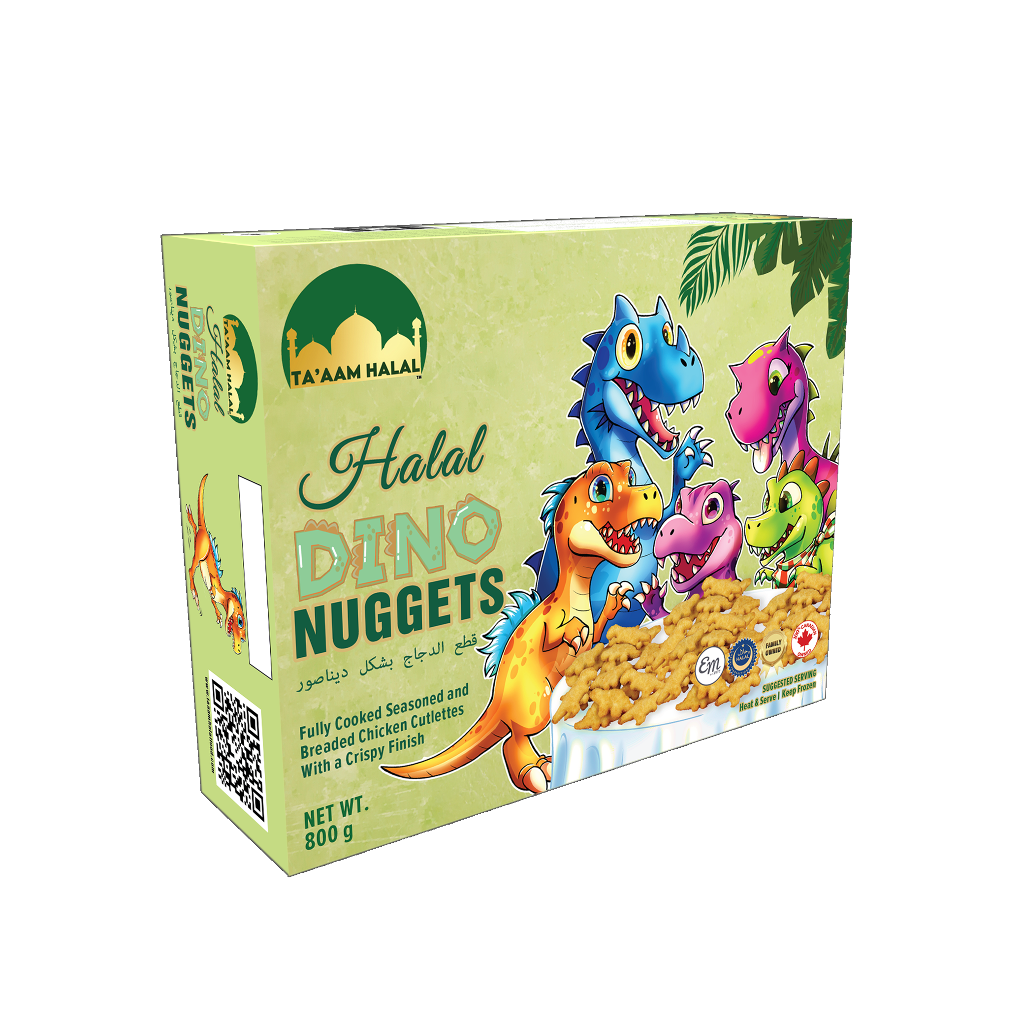 Ta’aam Halal Dino Chicken Nuggets — right english