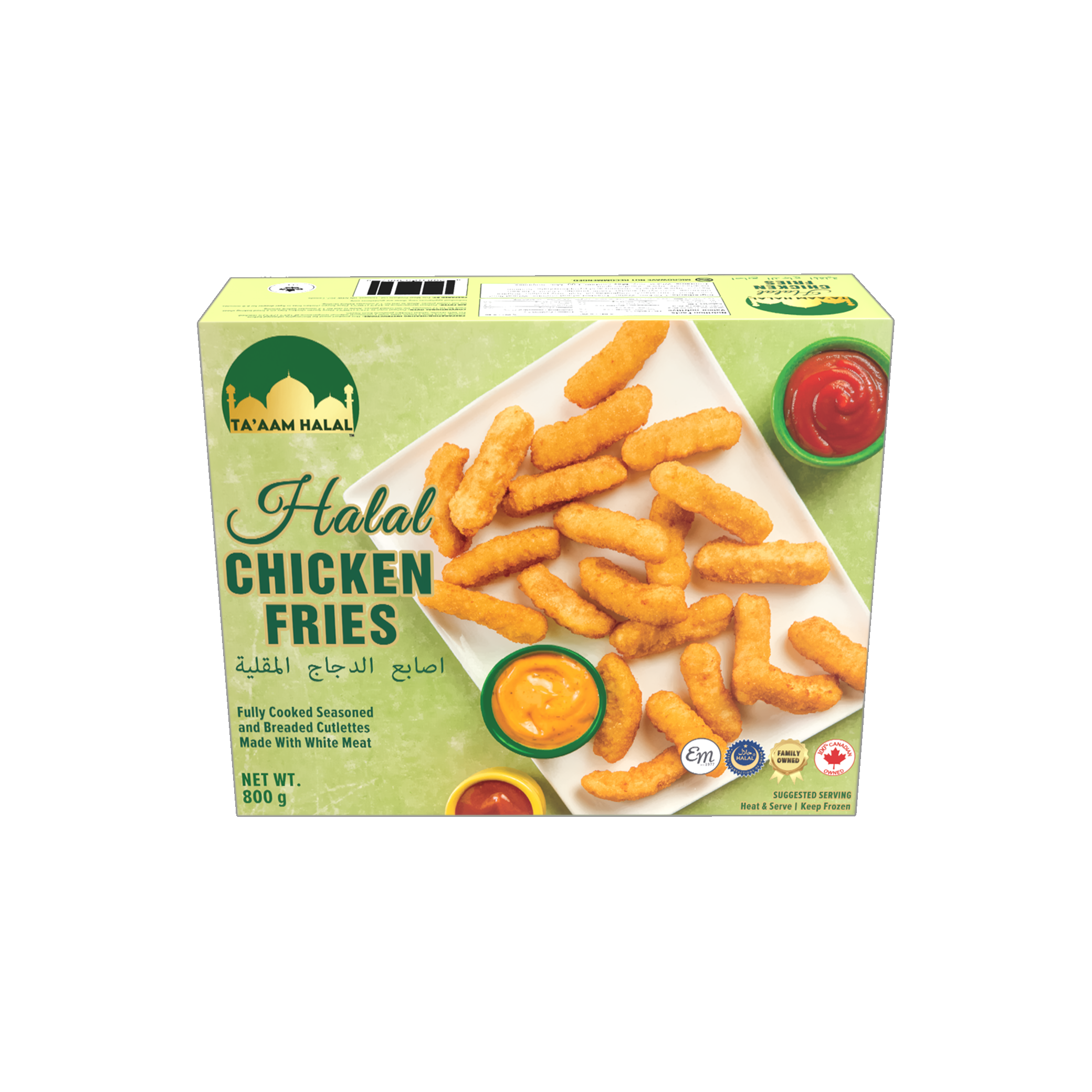 Ta’aam Halal Chicken Fries — nutrition front side english