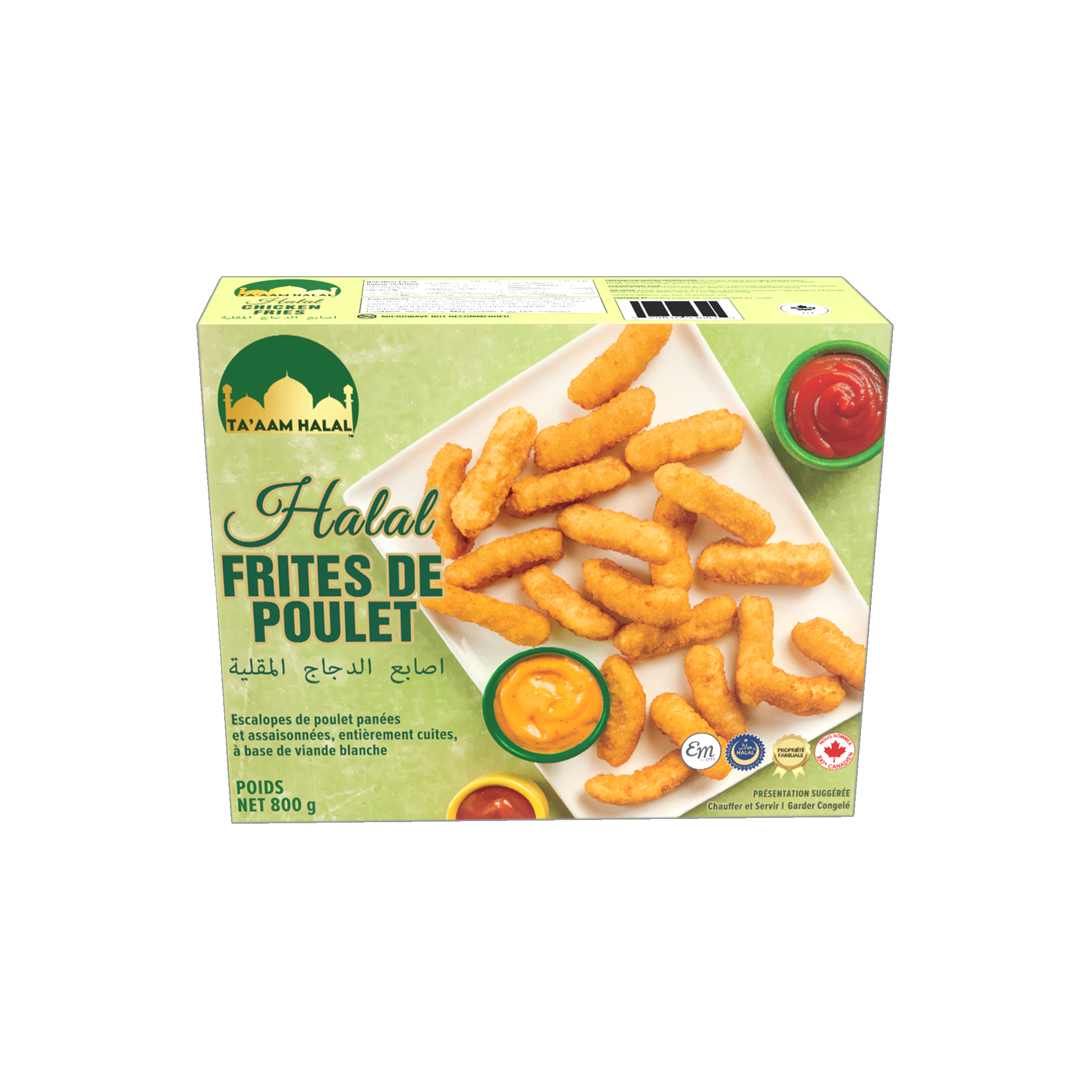 Ta’aam Halal Chicken Fries — nutrition front side french