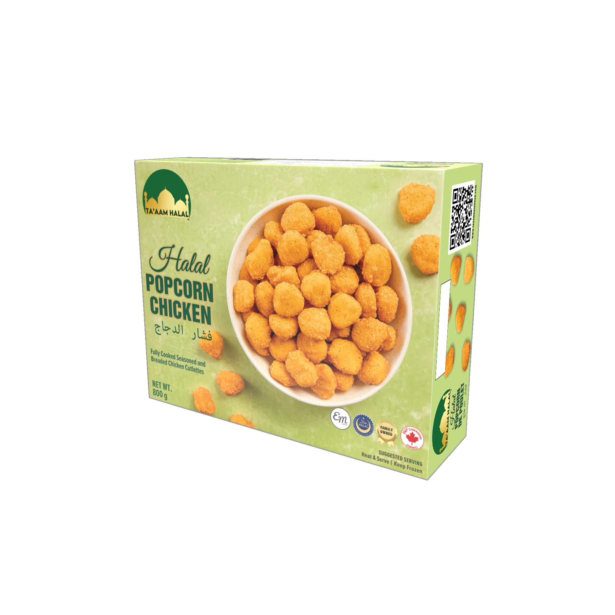 Ta’aam Halal Popcorn Chicken — left english