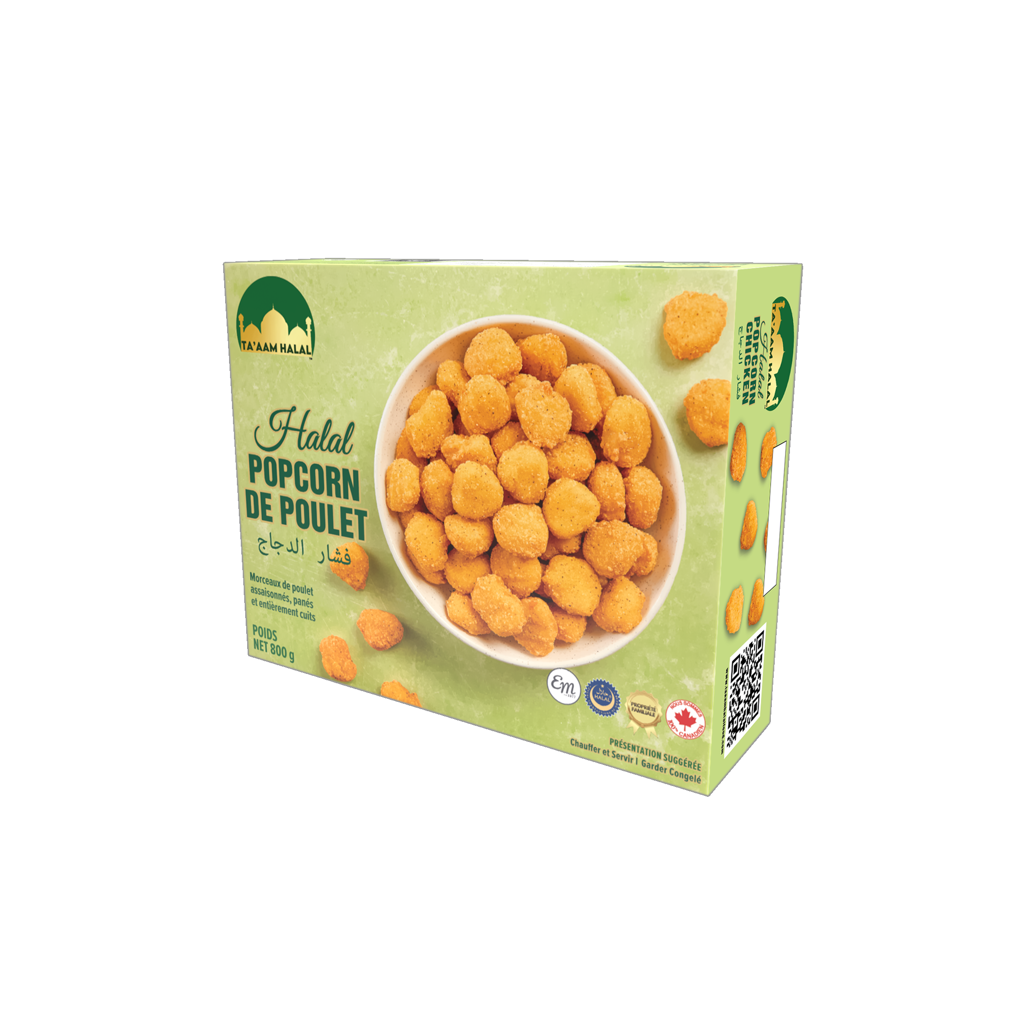 Ta’aam Halal Popcorn Chicken — left french