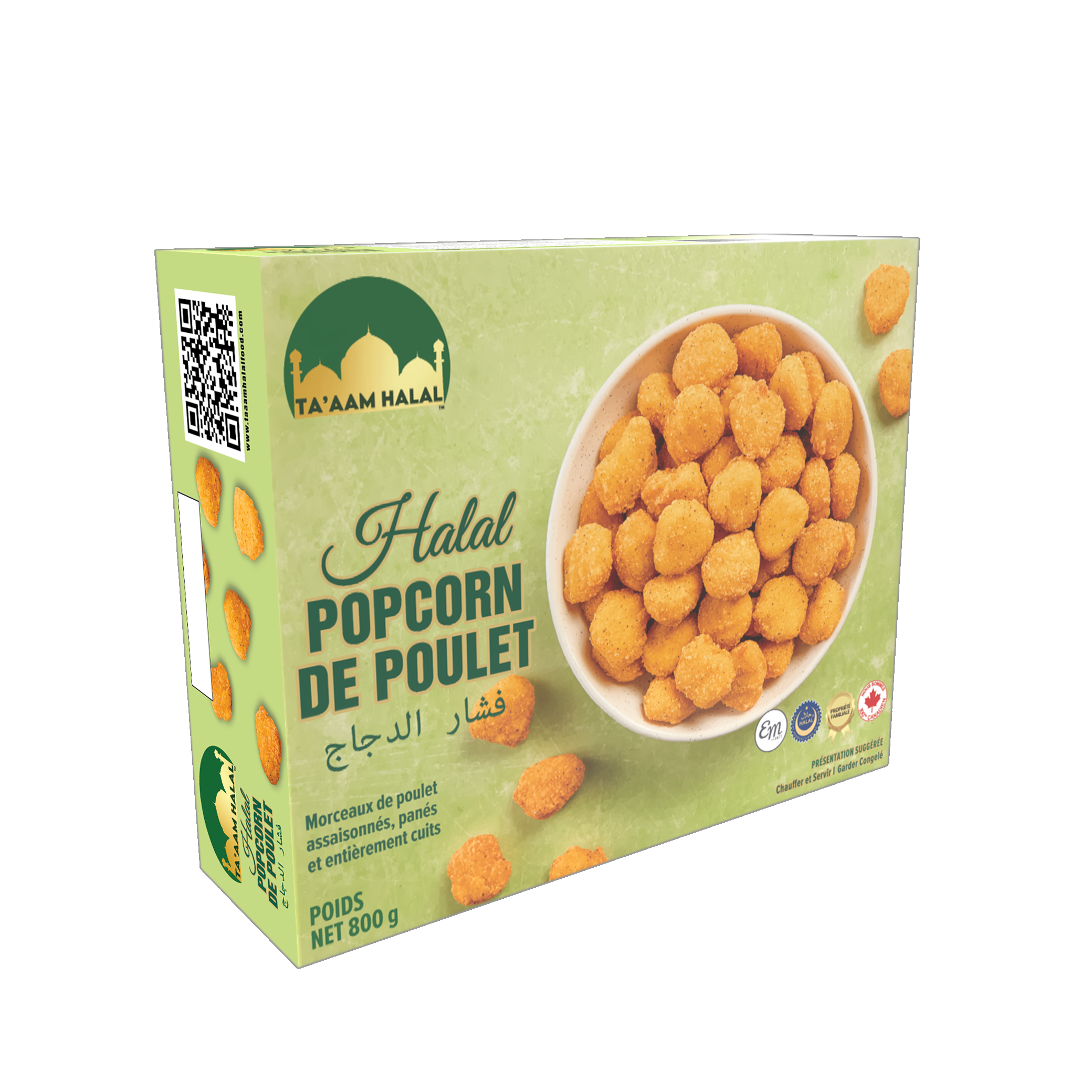 Ta’aam Halal Popcorn Chicken — right french