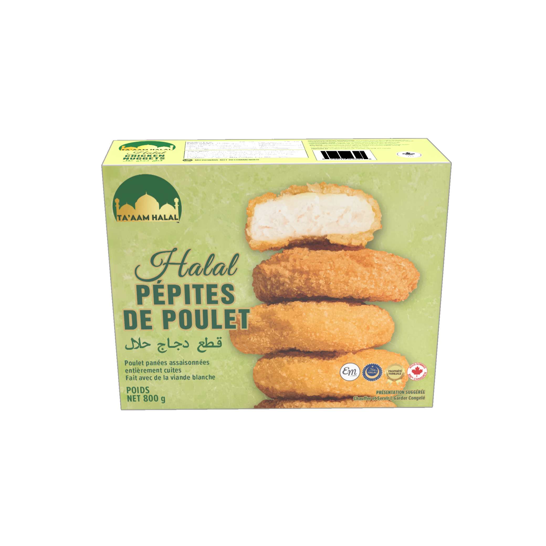 Ta’aam Halal Chicken Nuggets — nutrition front side french