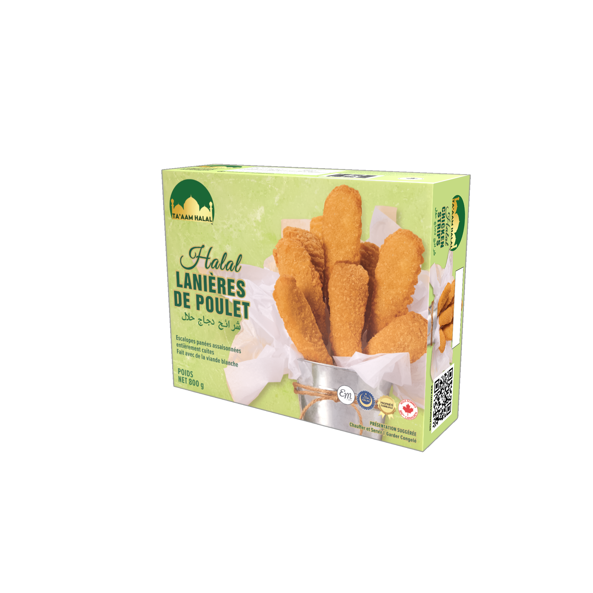 Ta’aam Halal Chicken Strips — left french