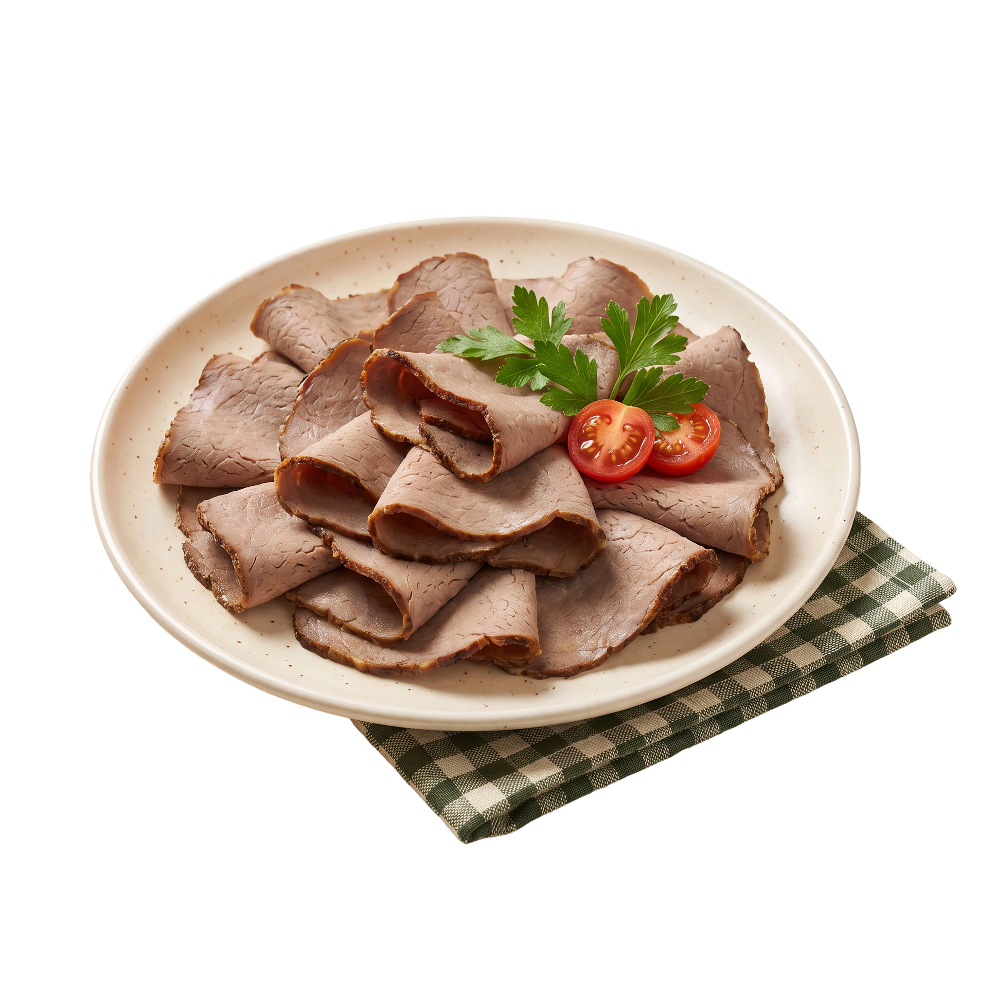 Sliced Cooked Roast Beef serving suggestion