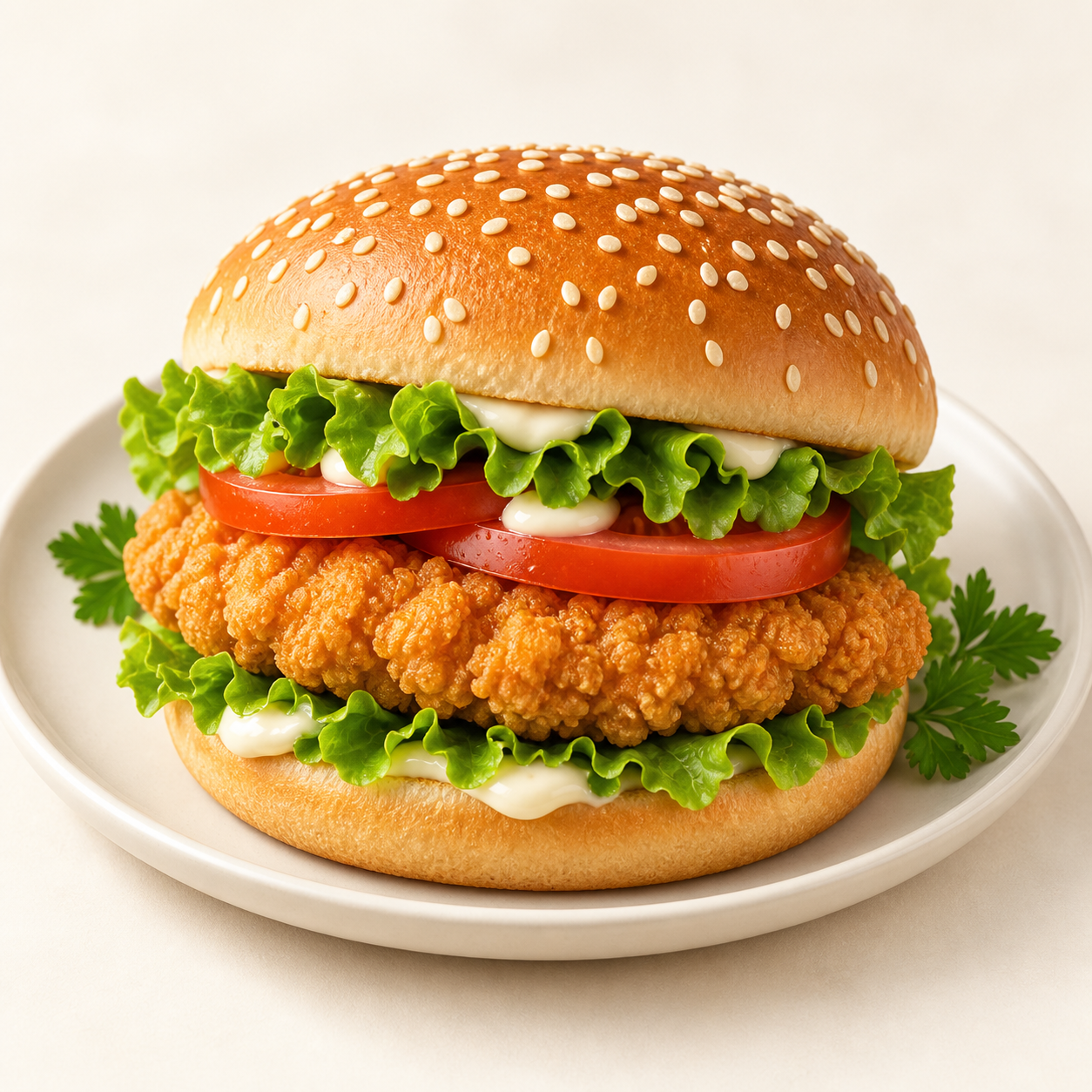Chicken Burger serving suggestion