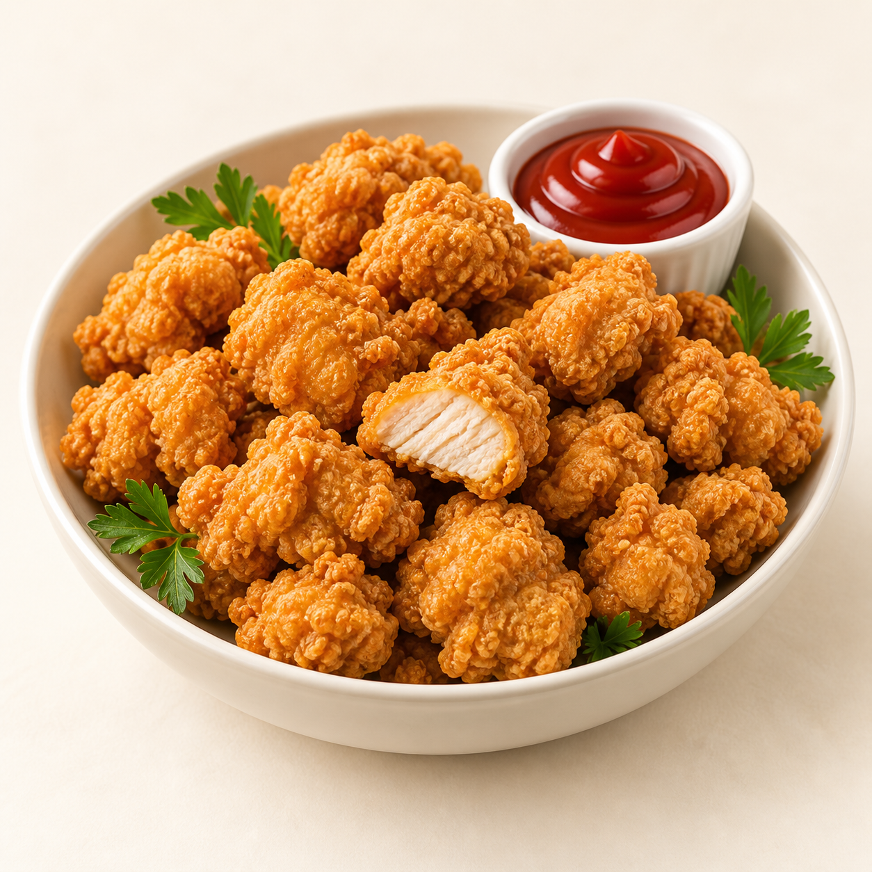 Popcorn Chicken serving suggestion